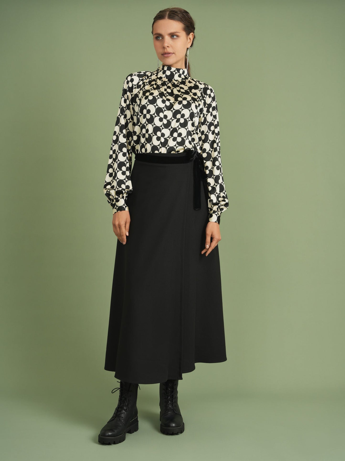 Wrap Skirt with Velour Belt