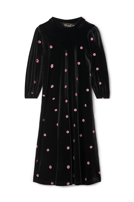 Floral Printed Robe Black Pink Floral