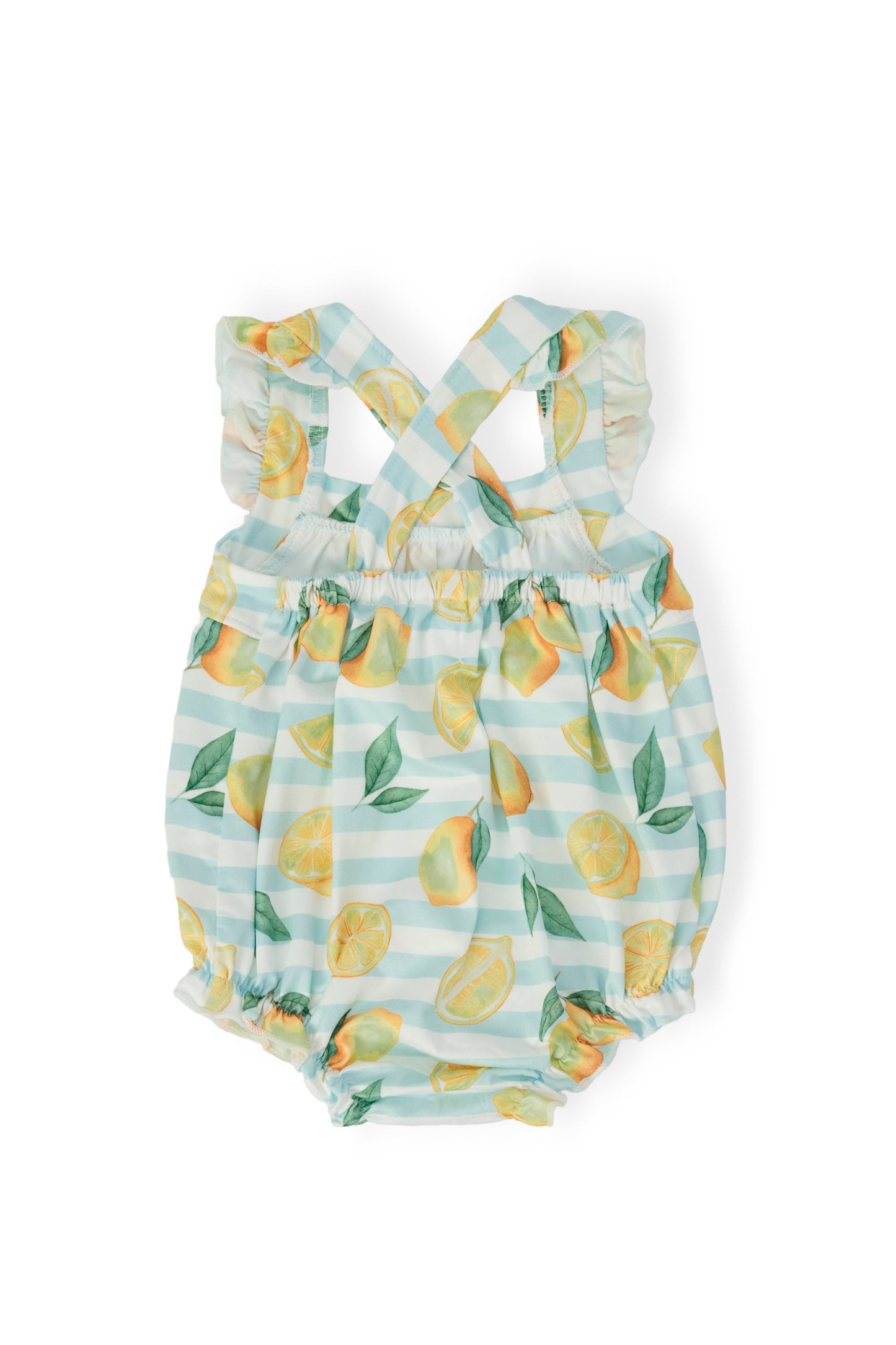 Lovely Lemons Ruffle Cross Back Romper