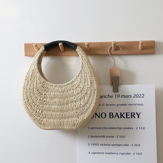 Thailand Straw Bag Niche Portable French Woven Bag Women Seaside Vacation Beach Bag Small Clutch