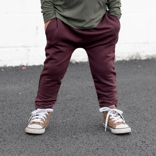 HAREM PANTS- Black Cherry