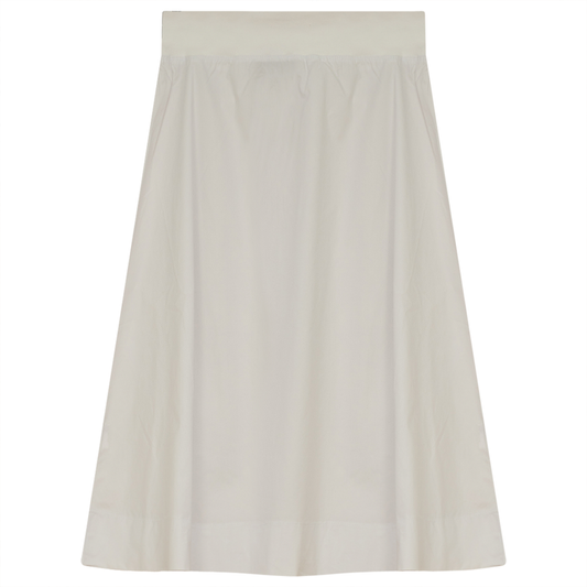 Ladies Short Cotton Belvedere Skirt With Pockets White