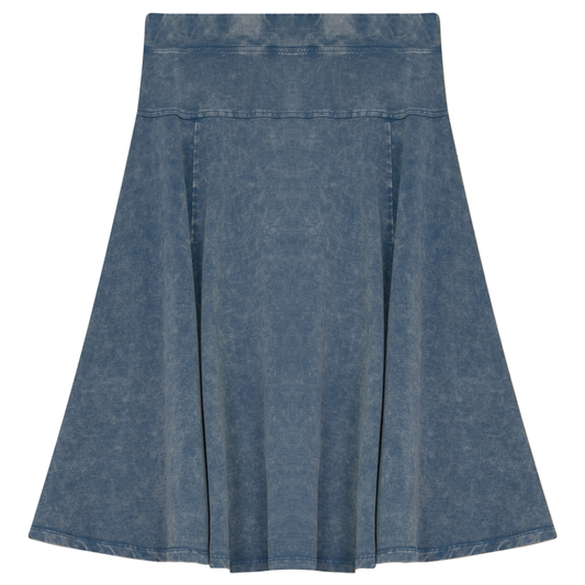 Ladies Denim Stretch Short Skirt Light Denim Wash