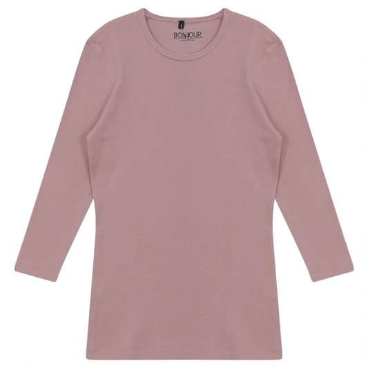 Ribbed Crew Neck T-Shirt Blush