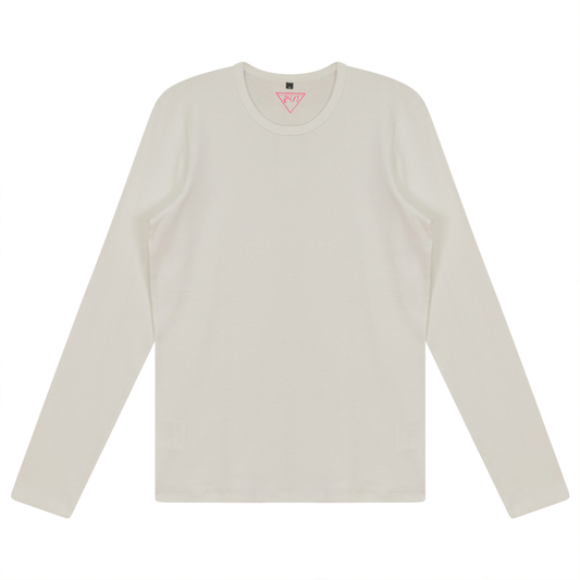 Ribbed Crew Neck Tee White