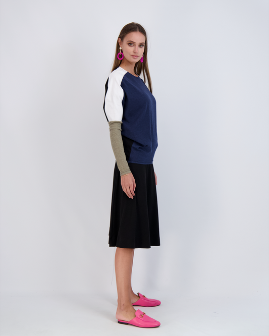 Ladies Cotton Ribbed 27" A-Line Skirt