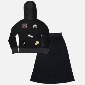 2pc Terry Set With Applique Medium Grey Mix