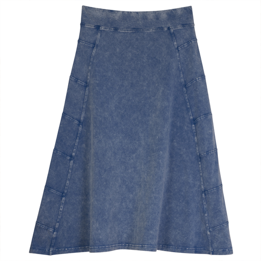 Denim Paneled Skirt Light Denim Wash