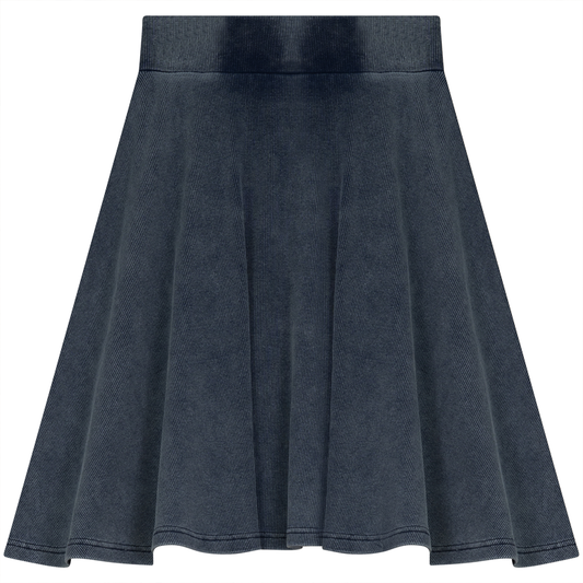 Wash Denim A line Skirt Dark Denim Wash