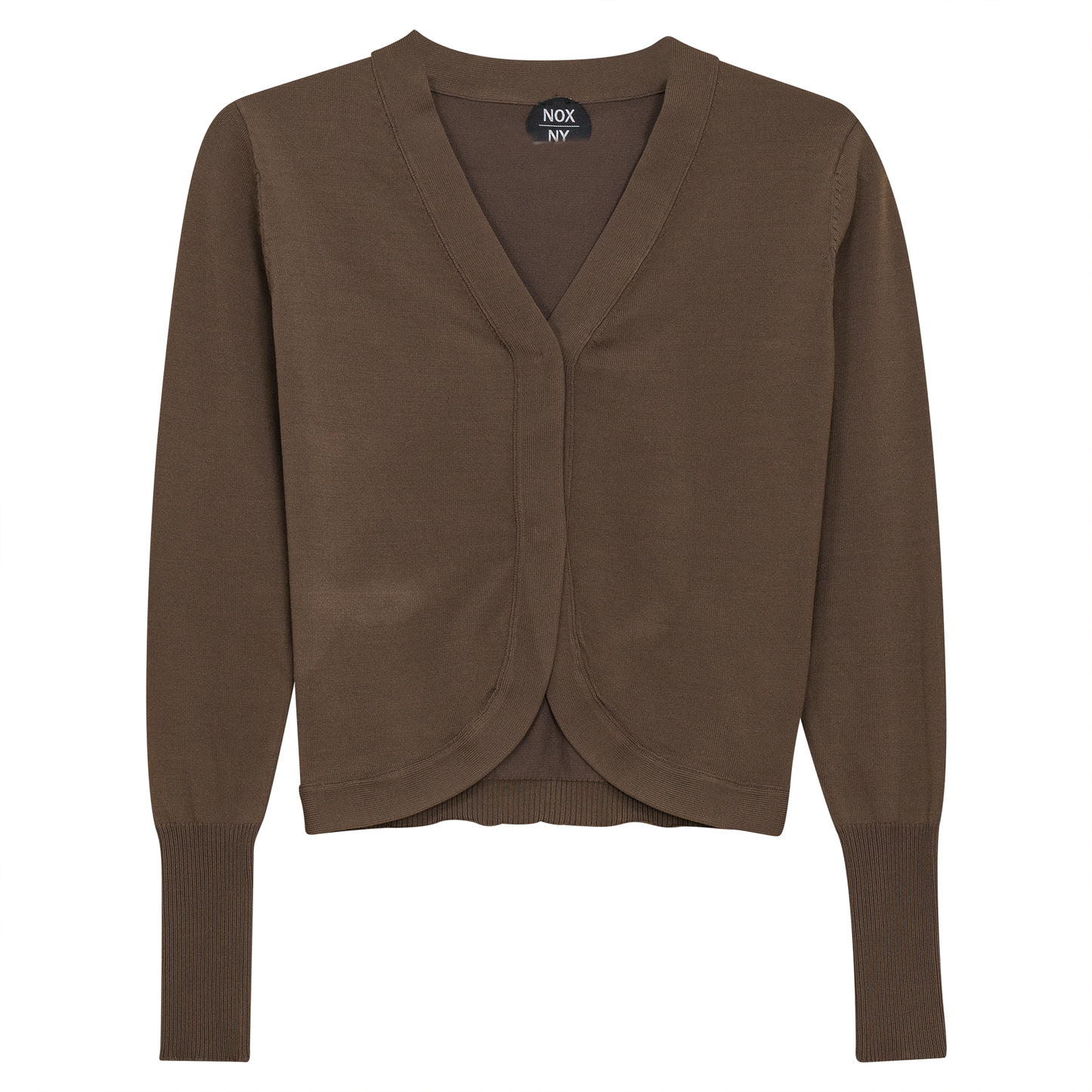 Crop Knit Cardigan Chocolate