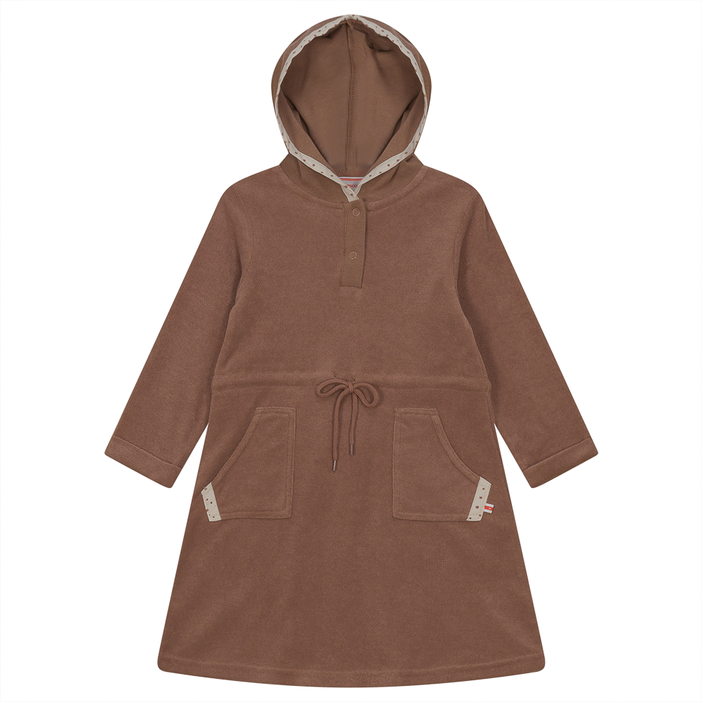 Cotton Terry Robe With Hoodie Dusty Brick