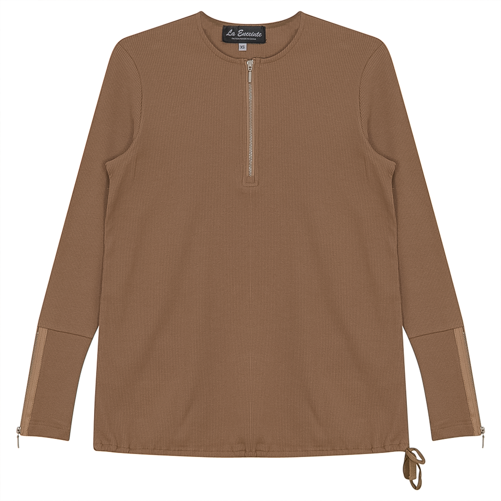 Ribbed Henley Maternity Top Birch