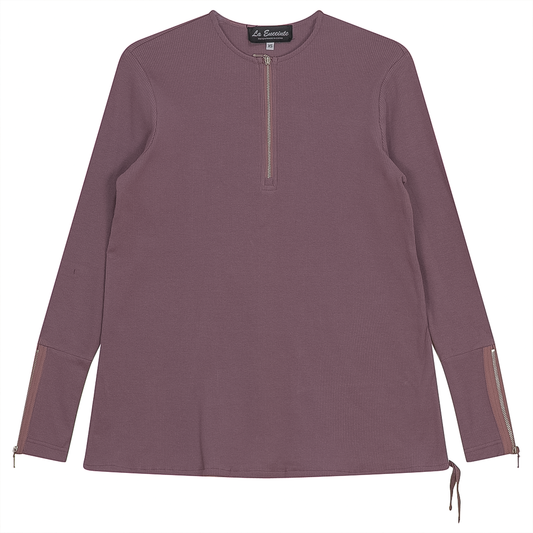 Ribbed Henley Maternity Top Blush