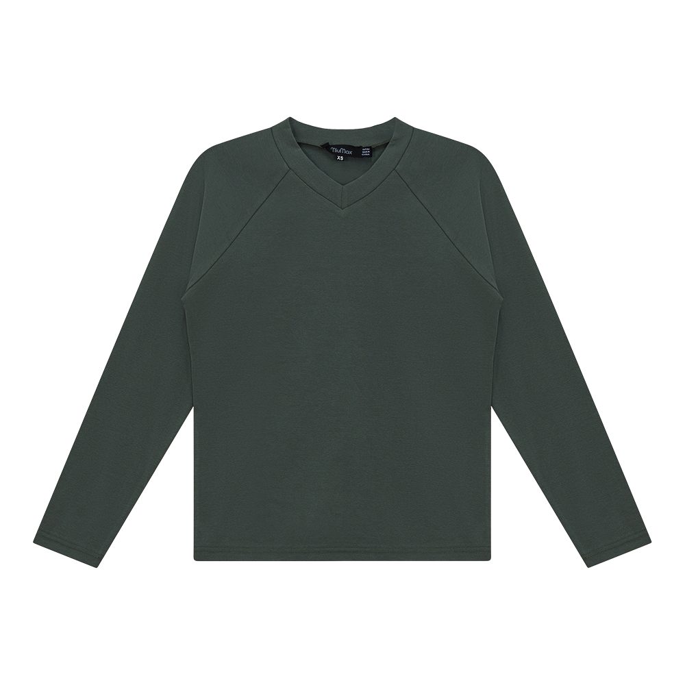 V Neck Raglan Top Basil