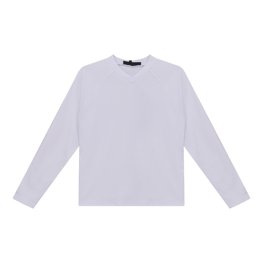V Neck Raglan Top White