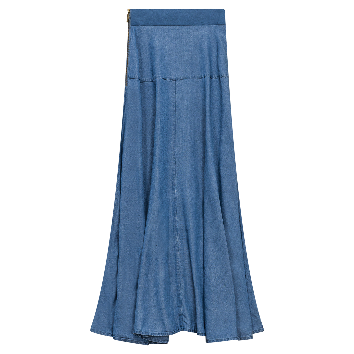 Woven Denim Flare Skirt Medium Denim