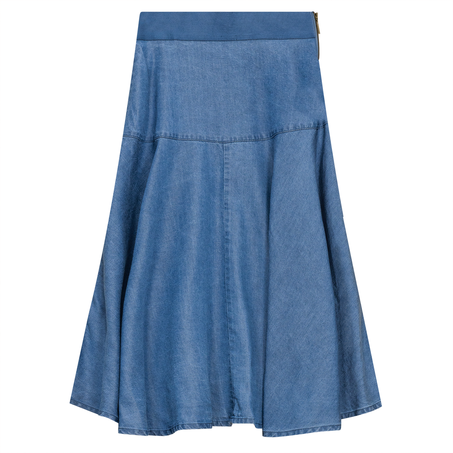 Woven Denim Flare Skirt Medium Denim