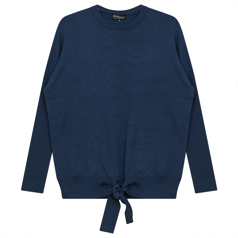 Maternity Knit Knot Sweater Dark Denim