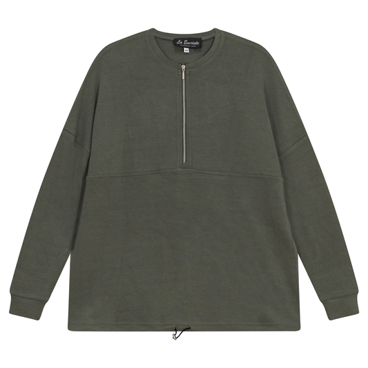Maternity Henley Bungee Sweatshirt Light Olive