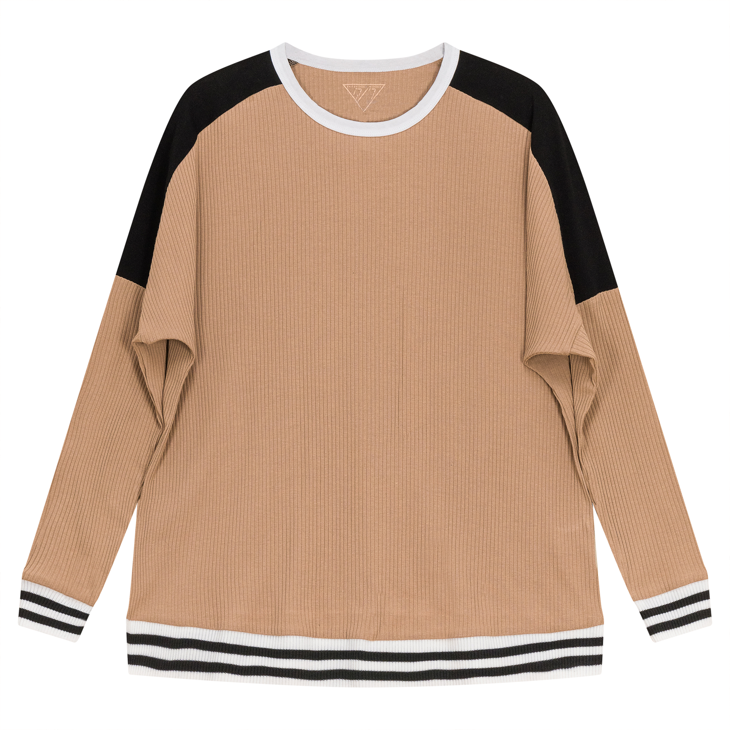 Maternity Dolman Combo Top Taupe