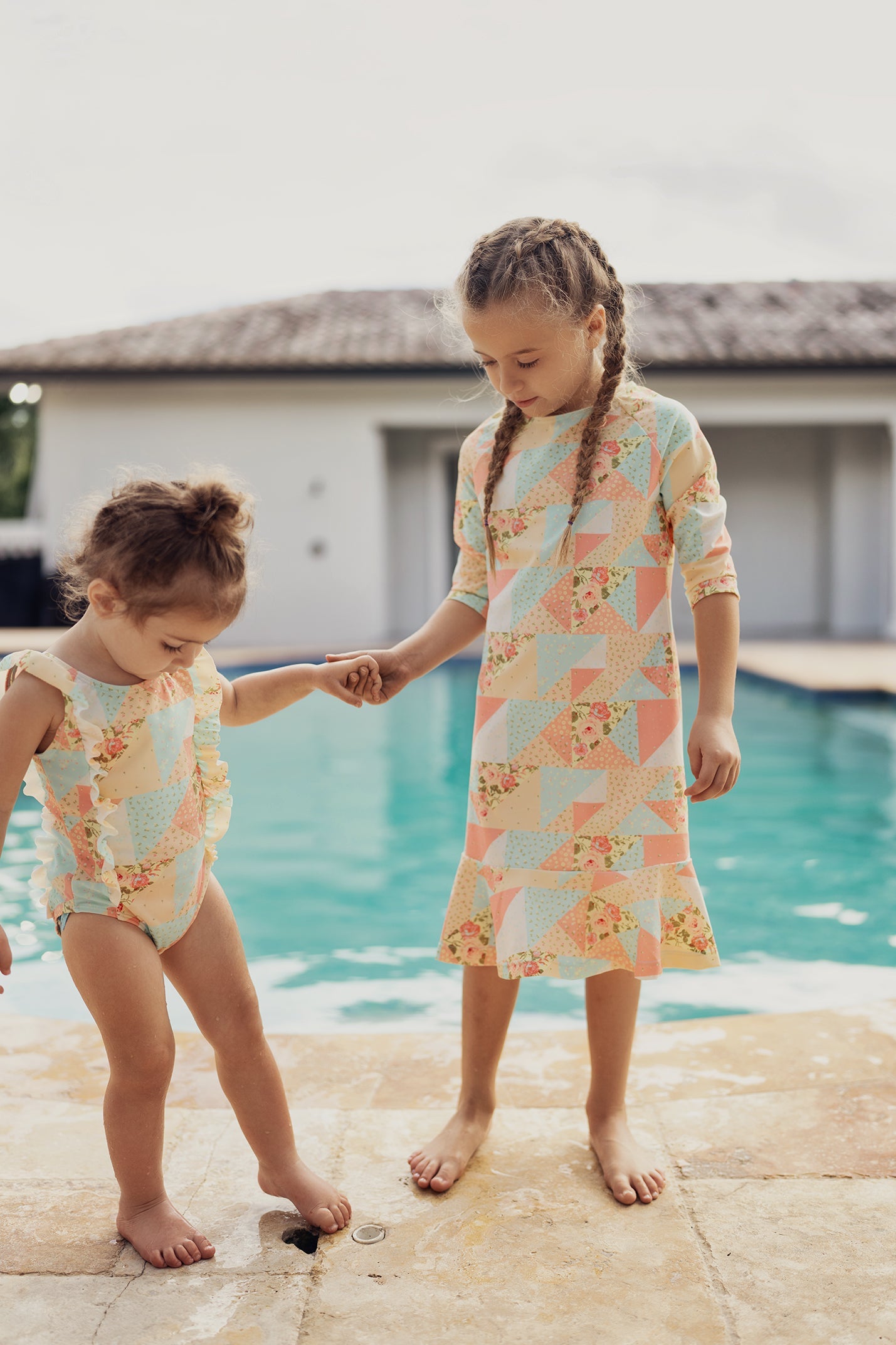 Floral Patch Printed Swim Dress