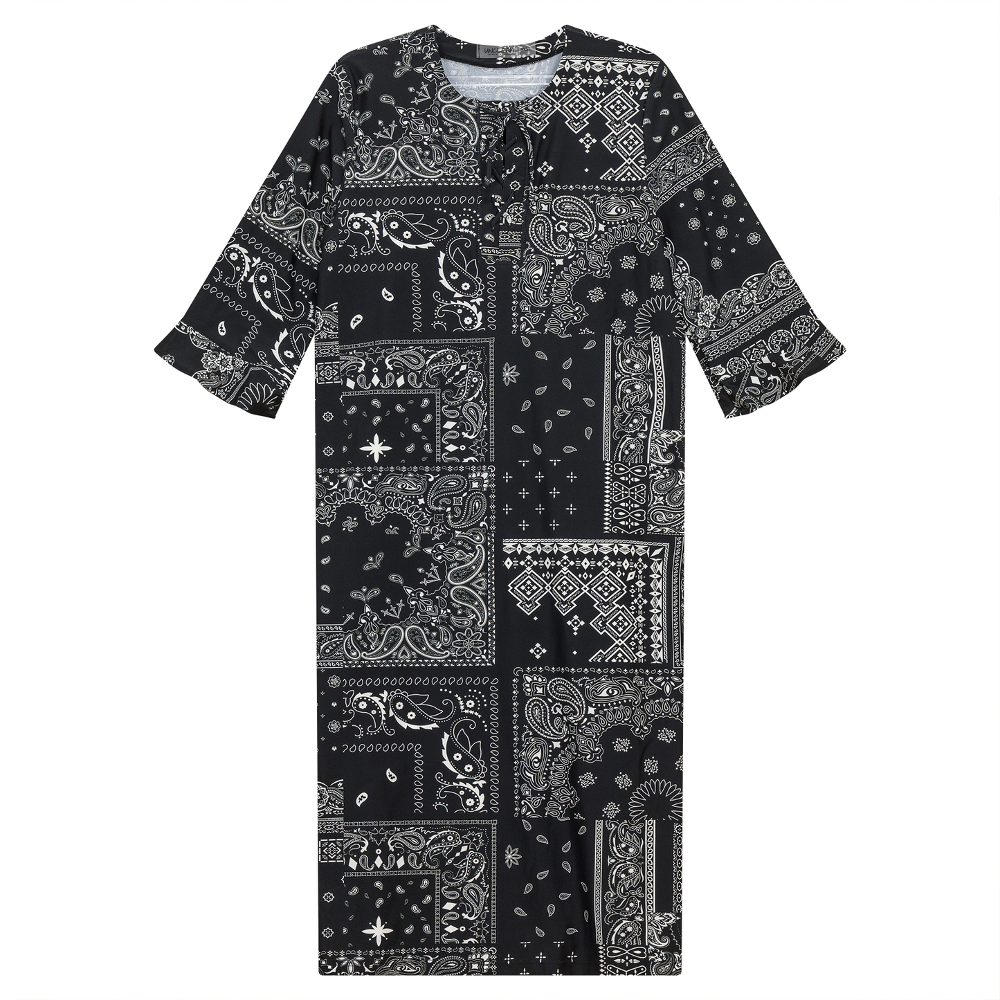 Printed Swim Dress Black