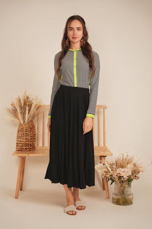 Striped Ribbed Contrast Cardigan