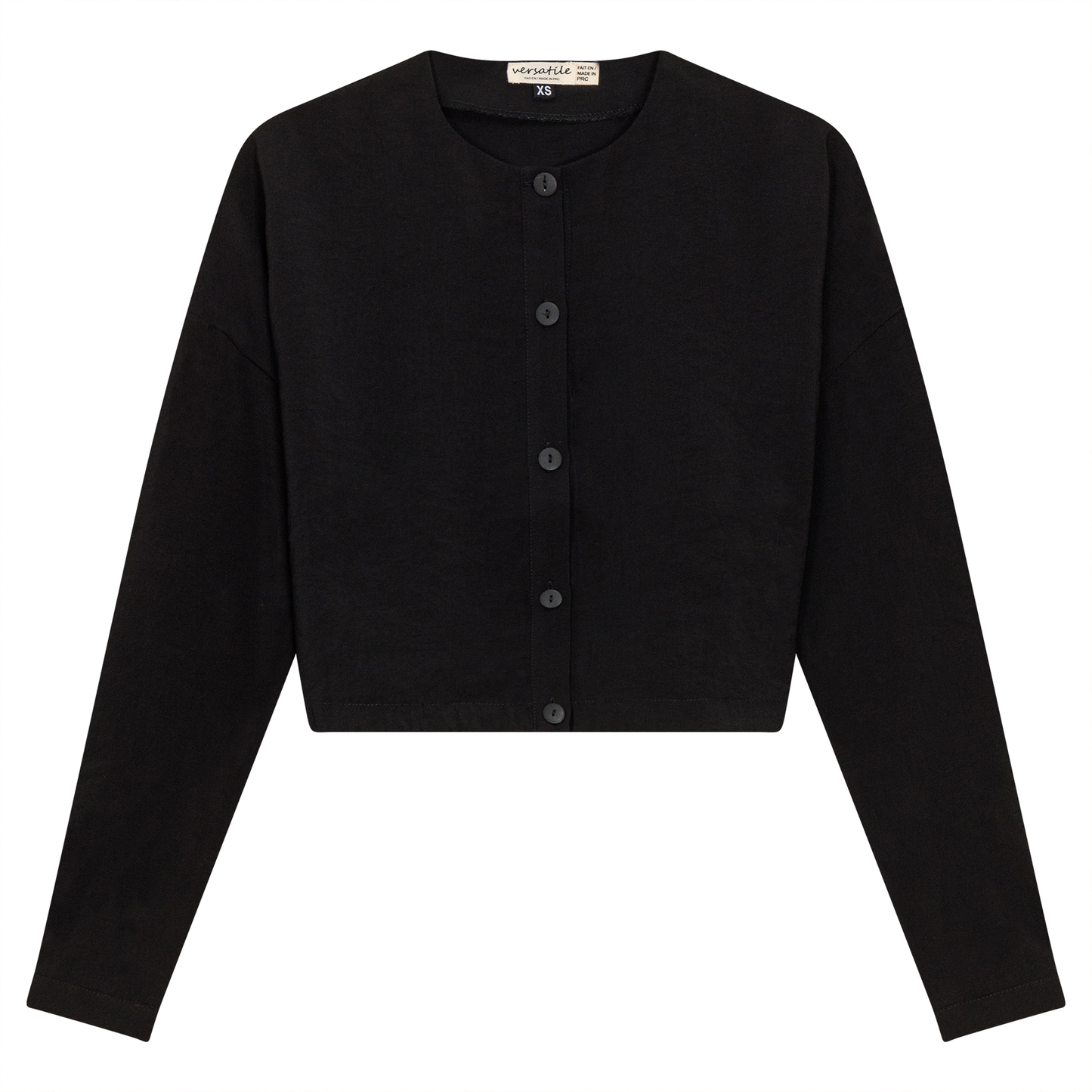 Tencel Cropped Bungee Blouse Black