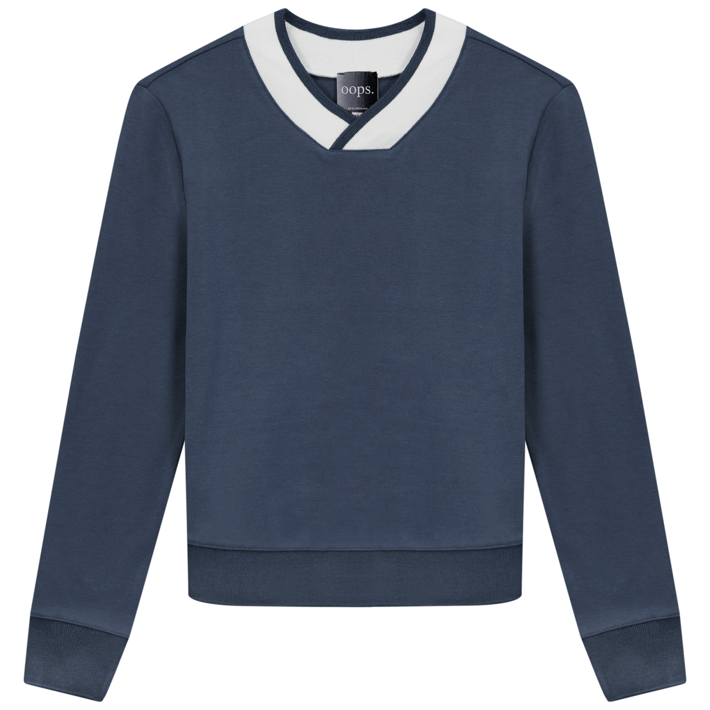 V Neck Sweatshirt Dark Denim