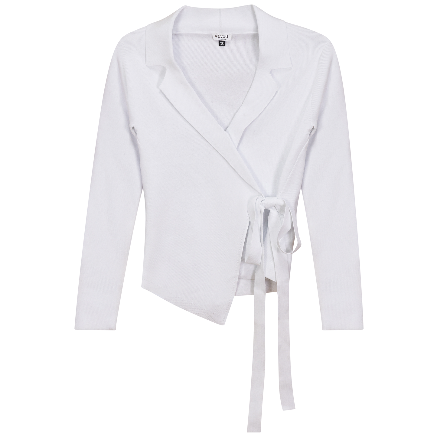 Cropped Wrap Jacket Sweater White