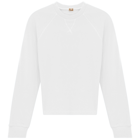 Raglan Sleeves Ribbed Tee White