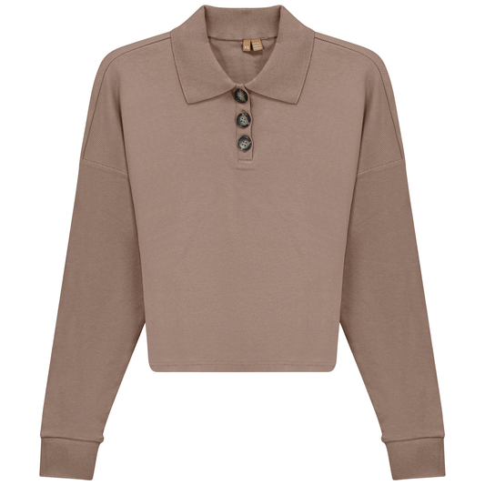 Cropped Ribbed Tee Sand