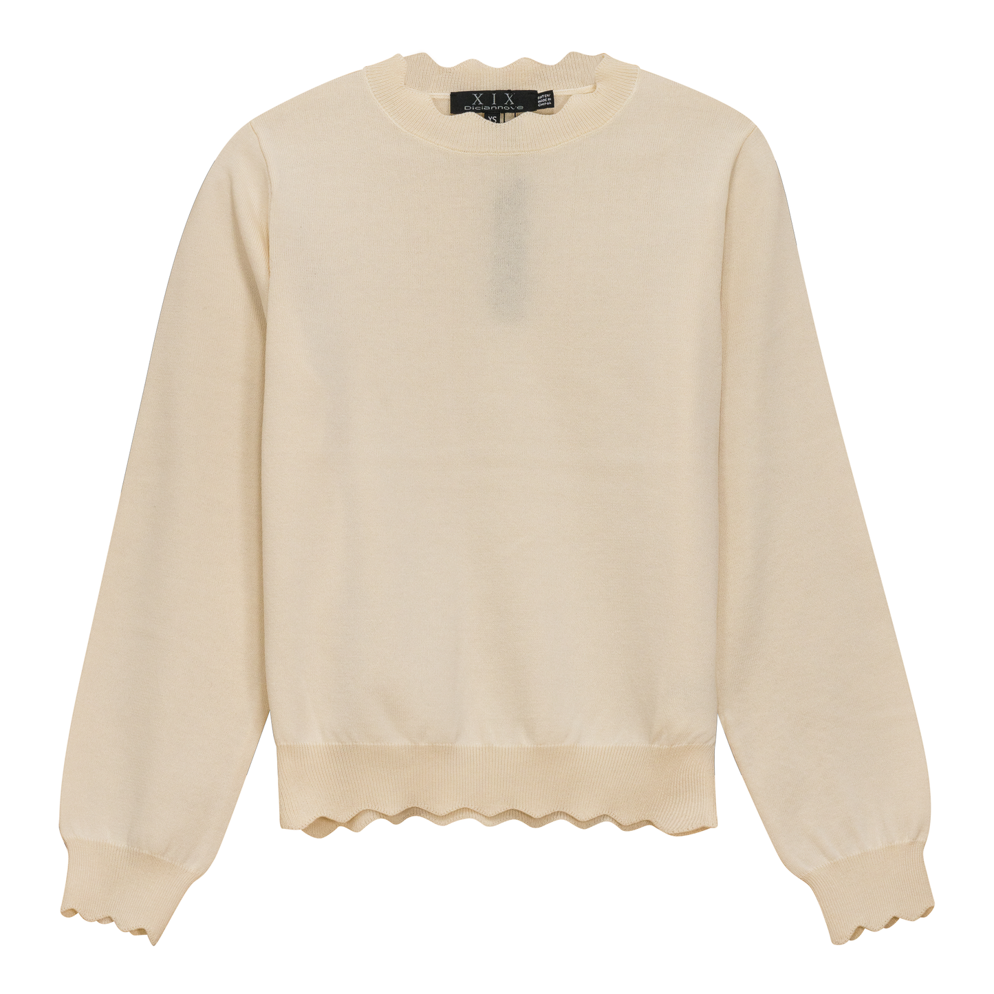 Scallop Knit Top Cream