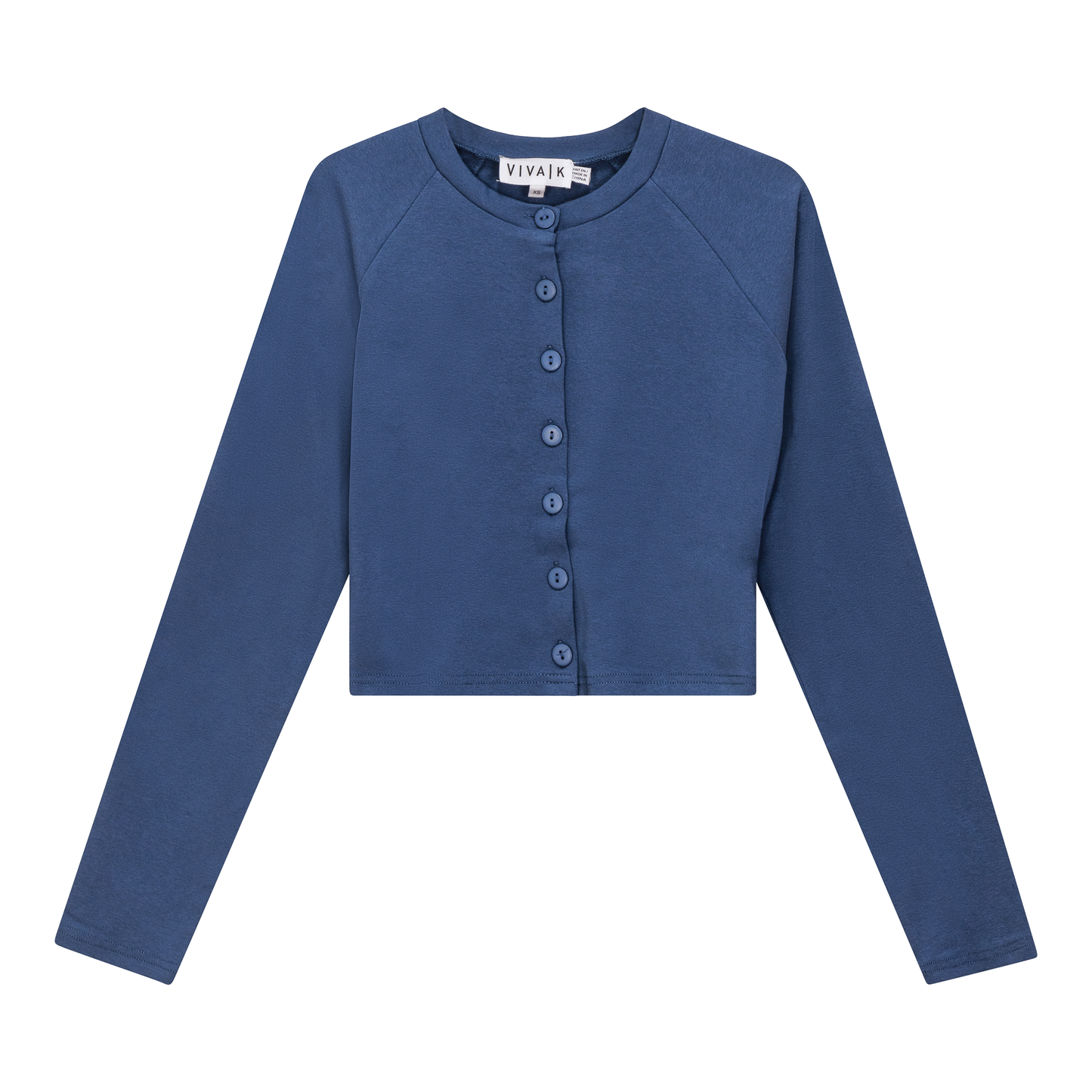 Cotton Cropped Cardigan Chambray