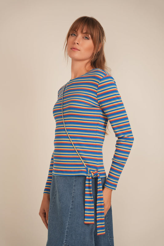Striped Wrap Tee