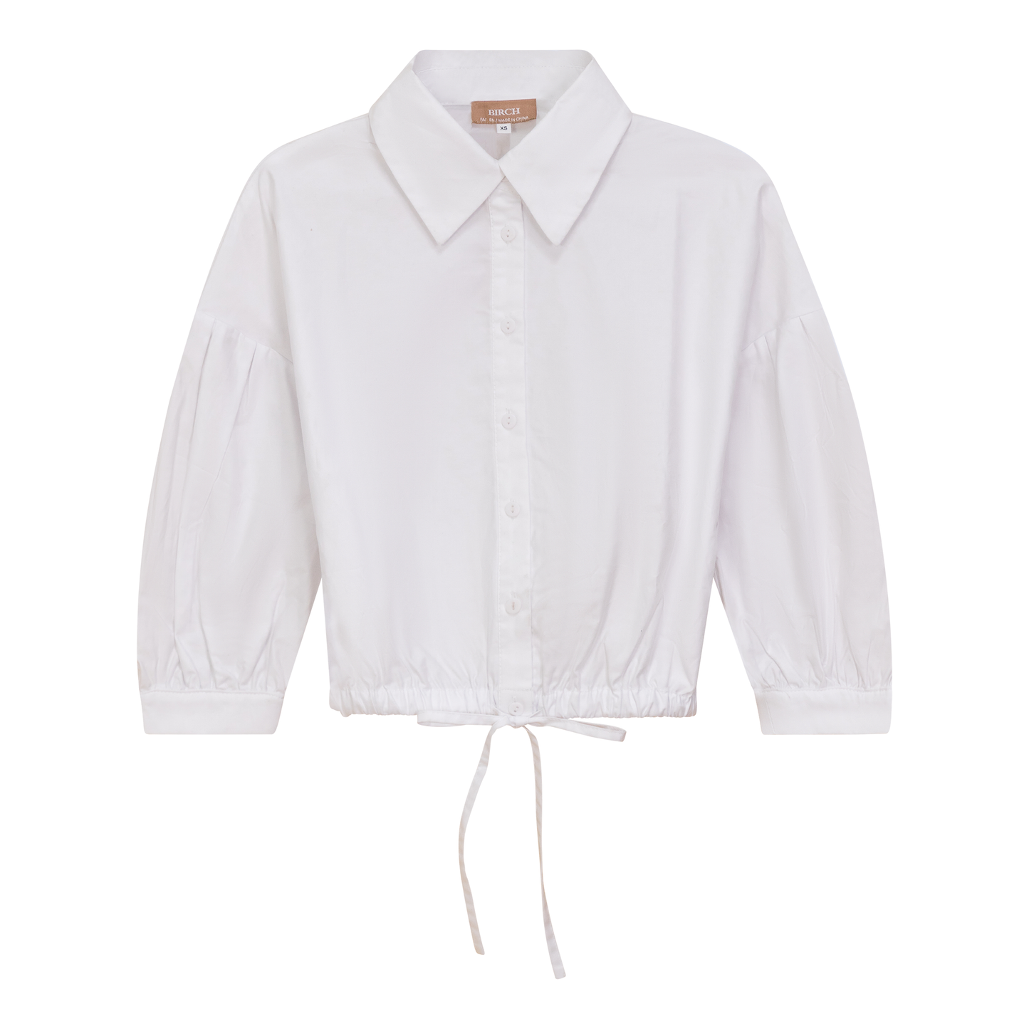 Striped Cropped Bungee Blouse White