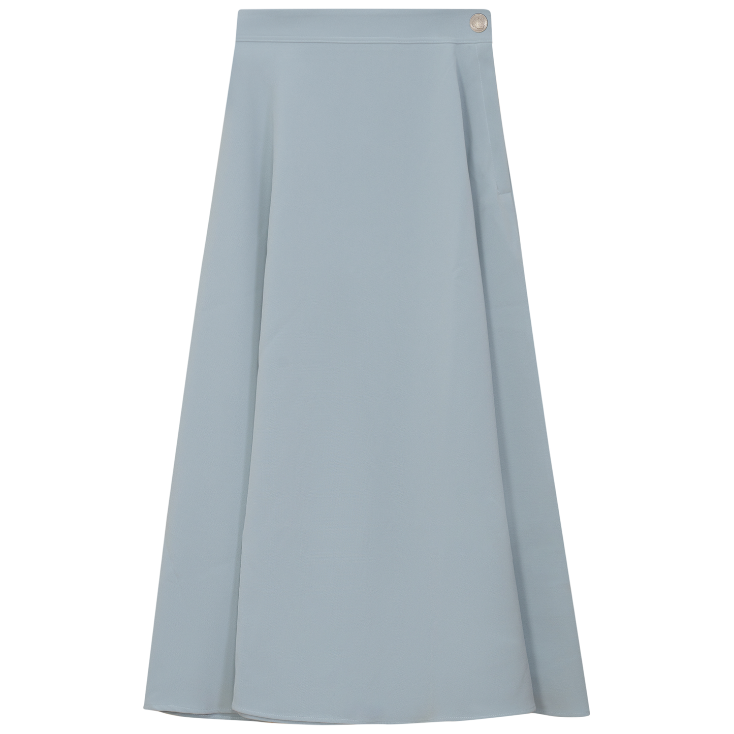 Midi A Line Crepe Skirt Dusty Blue