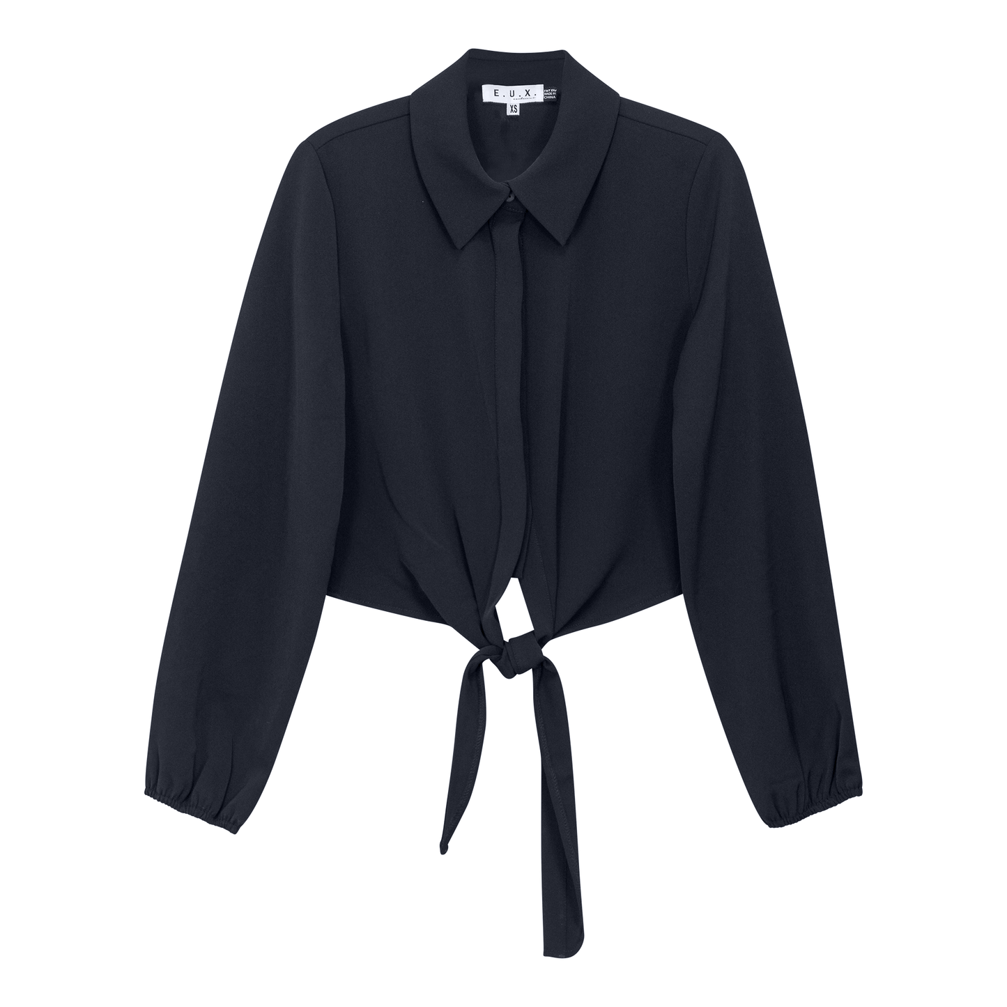 Satin Crepe Shirt Navy