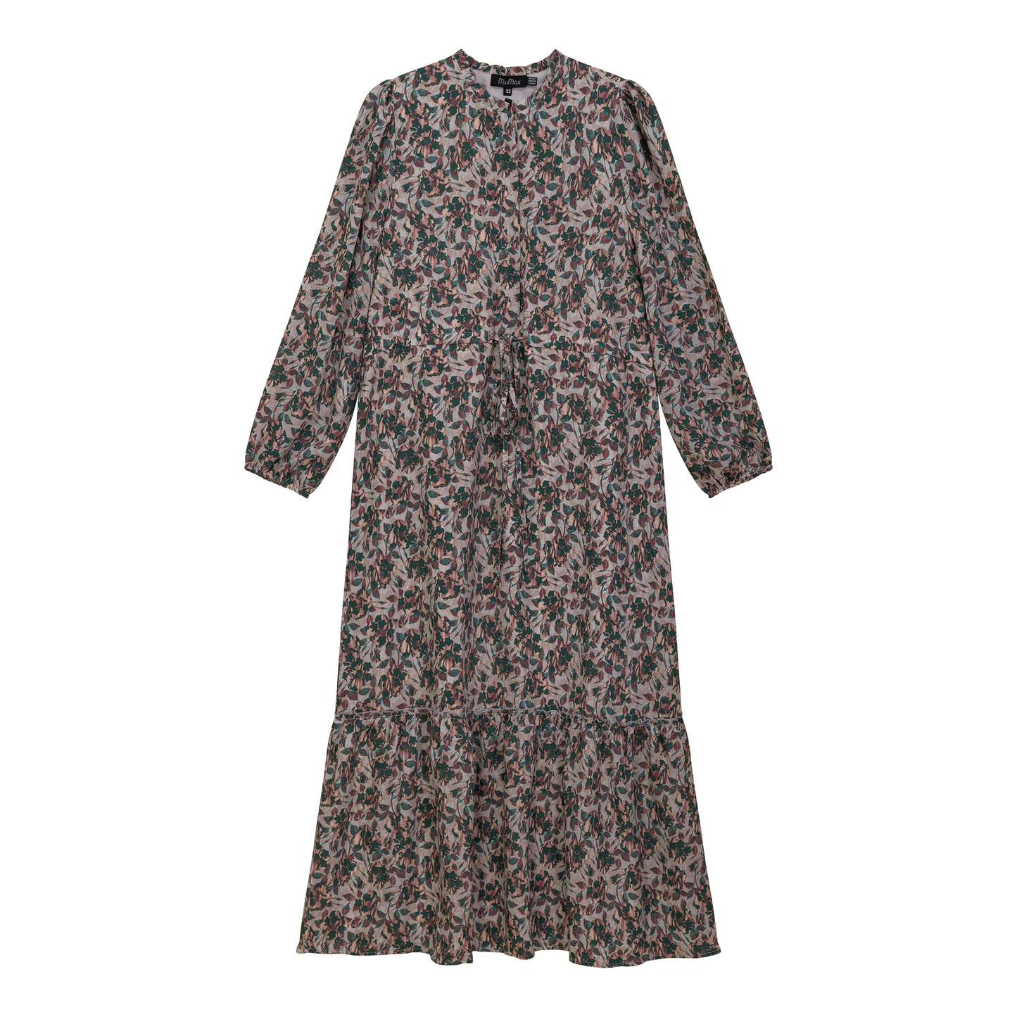 Printed Chiffon Midi Dress Green