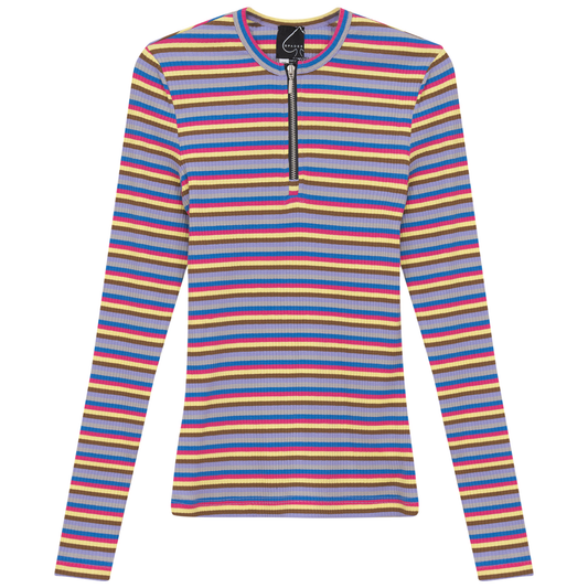 Striped Henley Tee Pink Sapphire