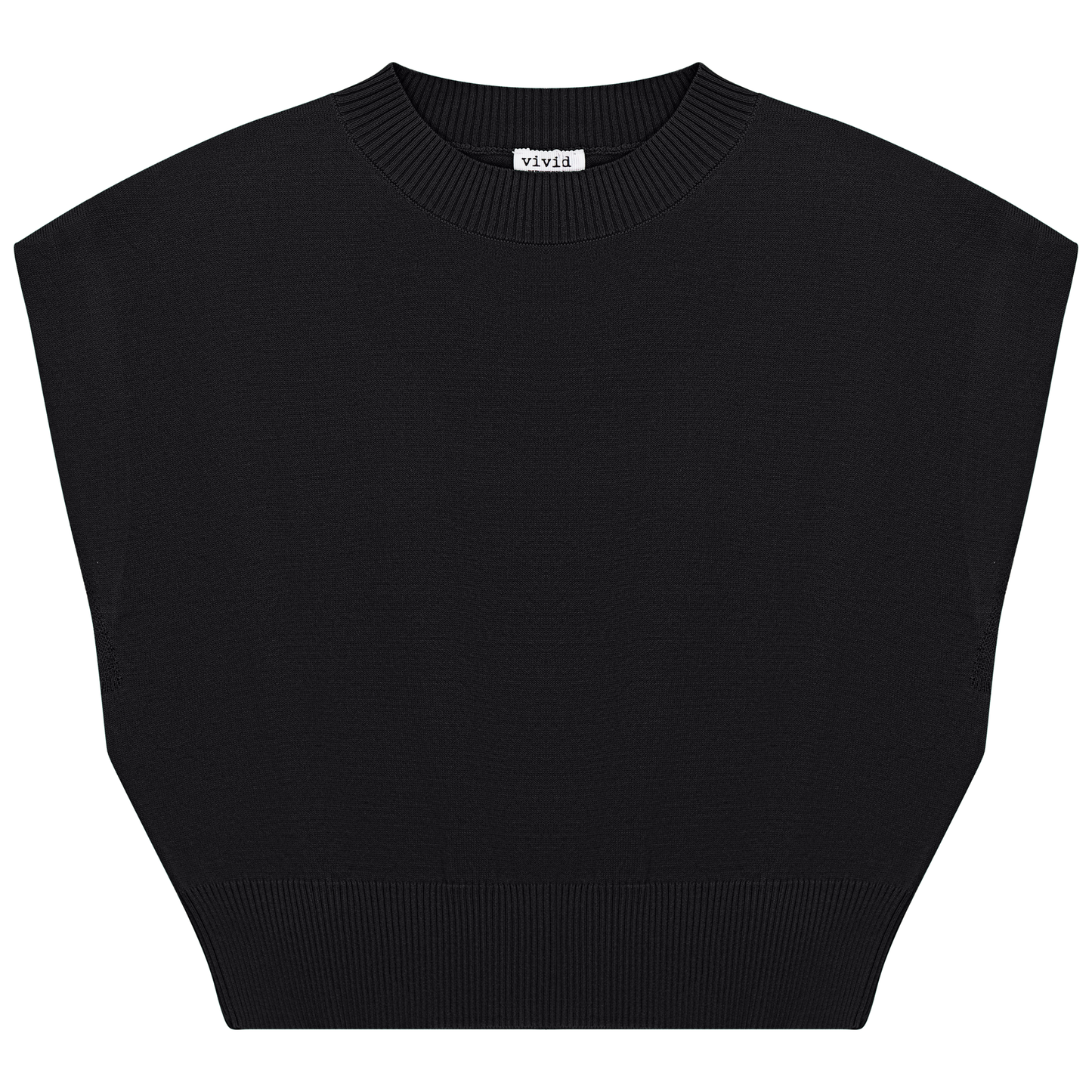 Cropped Knit Vest Black