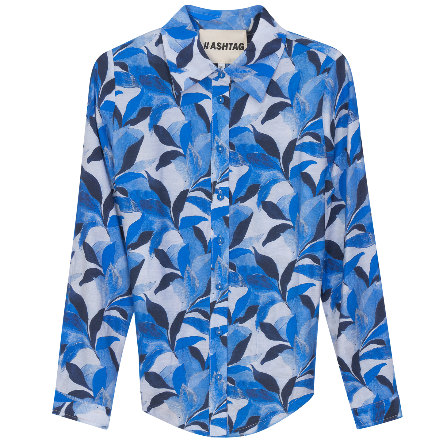 Floral Tie Blouse Navy Leaf
