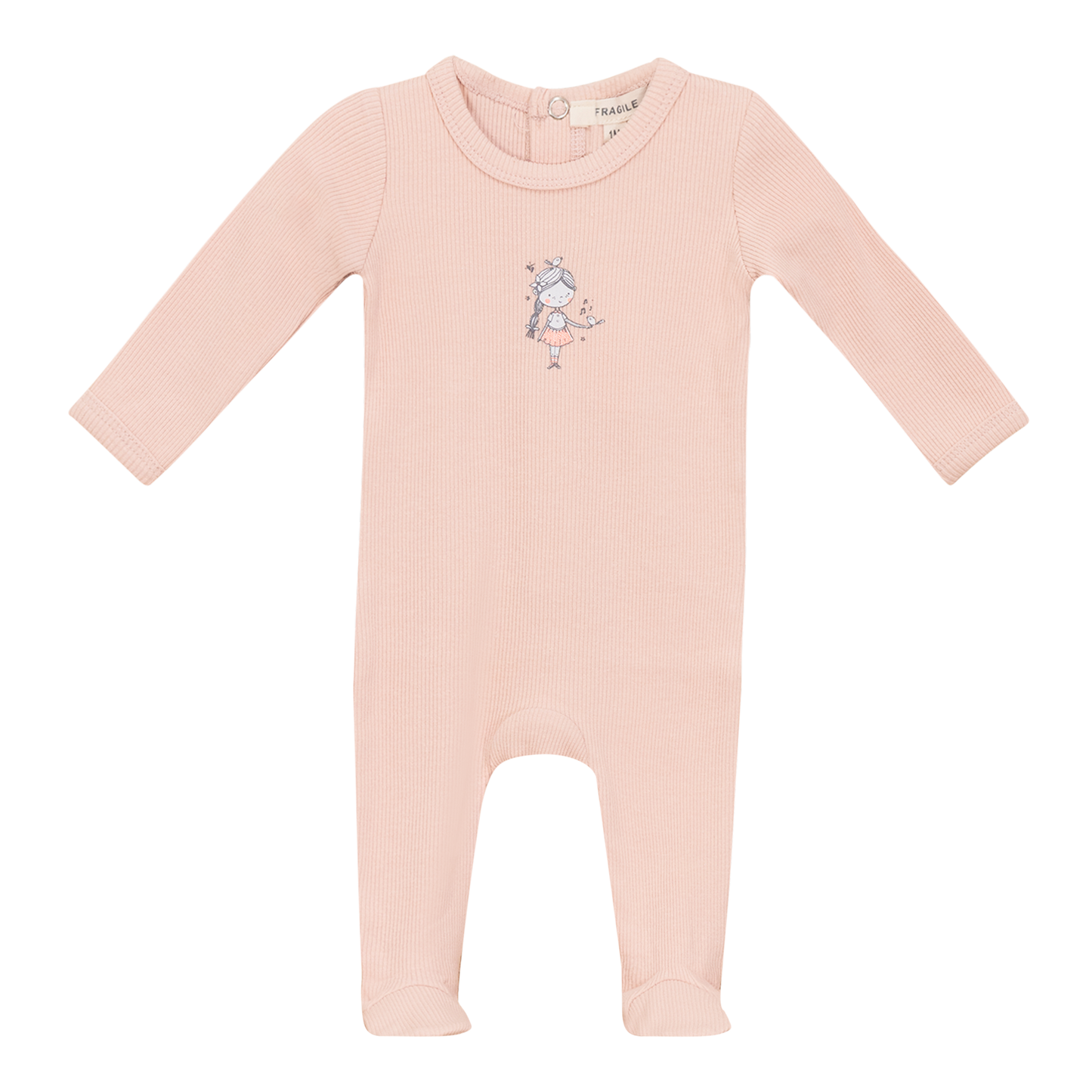 Boy and Girl Print Onesie Light Mauve