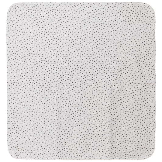 Crinkle Flower Print Blanket White Black One Size