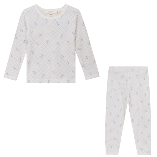 Mesh Print 2Pc Set White River Blue