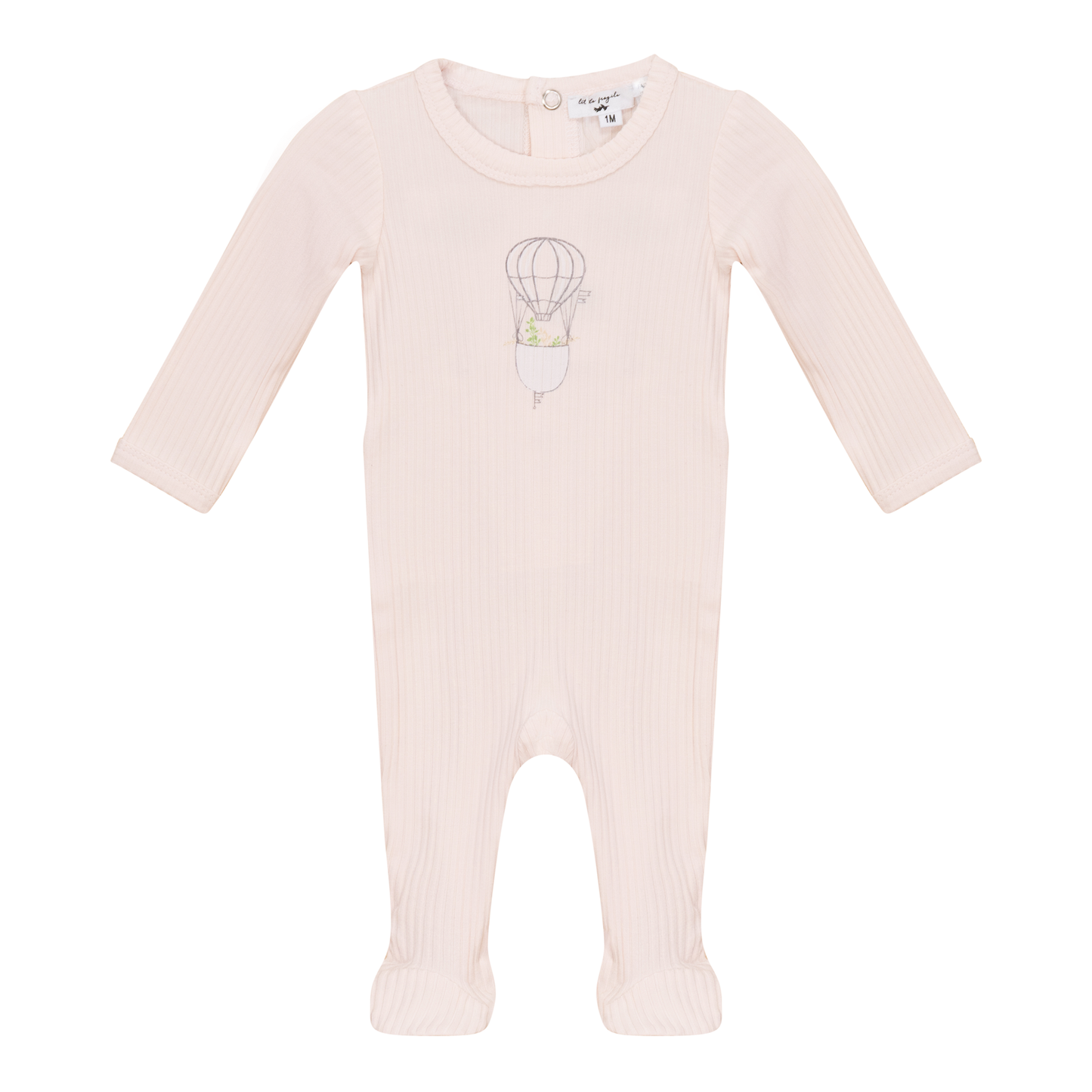 Air Balloon Print Onesie Powder Pink