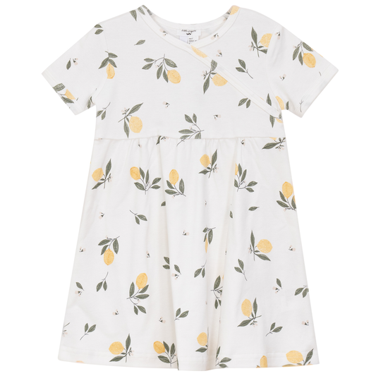 Pastel Print Dress White Yellow