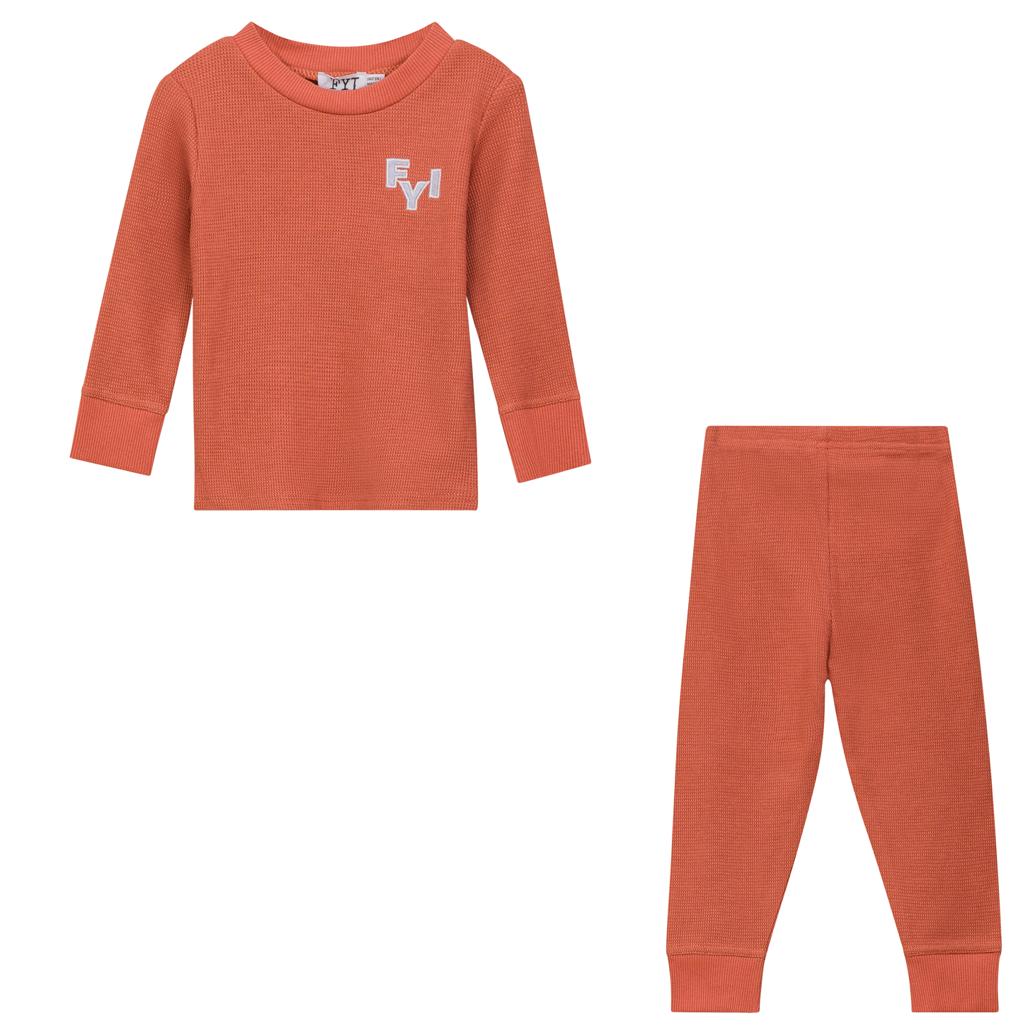 Waffle Square Textured 2Pc Set Ginger