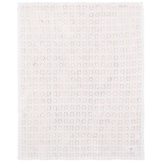 Knit Lace Texture Blanket White One Size