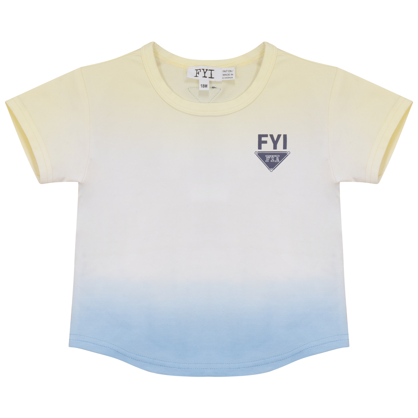Dip Dye Tshirt Pale Yellow White Pale Denim